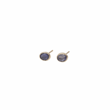 Load image into Gallery viewer, Gold and Blue Sapphire Stud Earrings
