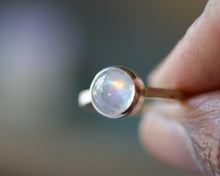 Load image into Gallery viewer, Sterling Silver Rainbow Moonstone Ring Size 7

