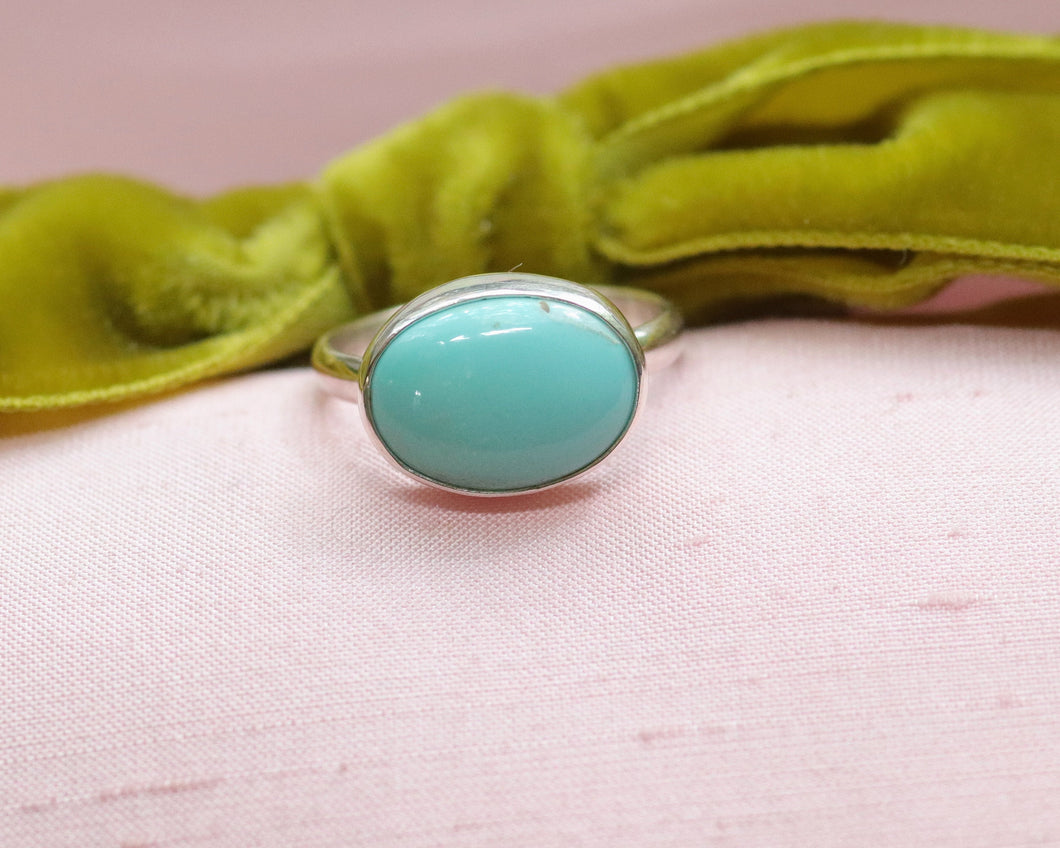 Sterling Silver Fox Turquoise Rings -Size 7.75
