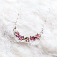 Load image into Gallery viewer, Sterling Silver Watermelon Tourmaline Oruga Necklace
