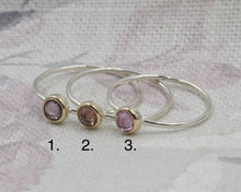 Load image into Gallery viewer, Dainty Gold and Sterling Silver Sapphire Stacking Ring
