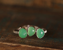 Load image into Gallery viewer, Chrysoprase Sterling Silver Stacking  Ring
