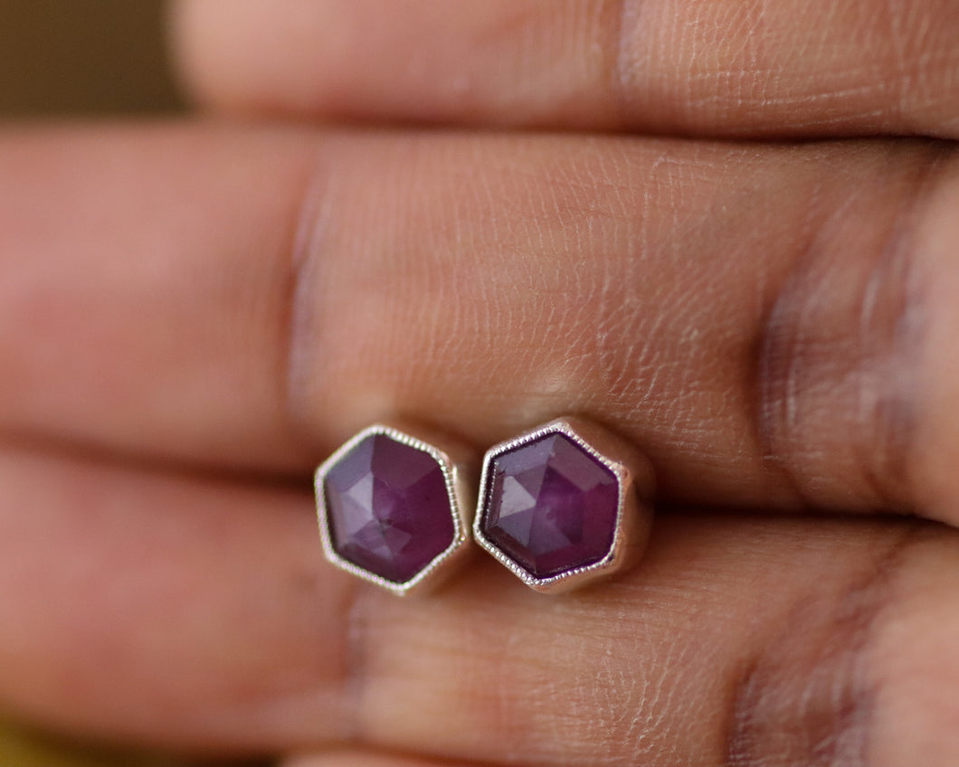 Sterling Silver Sapphire Studs