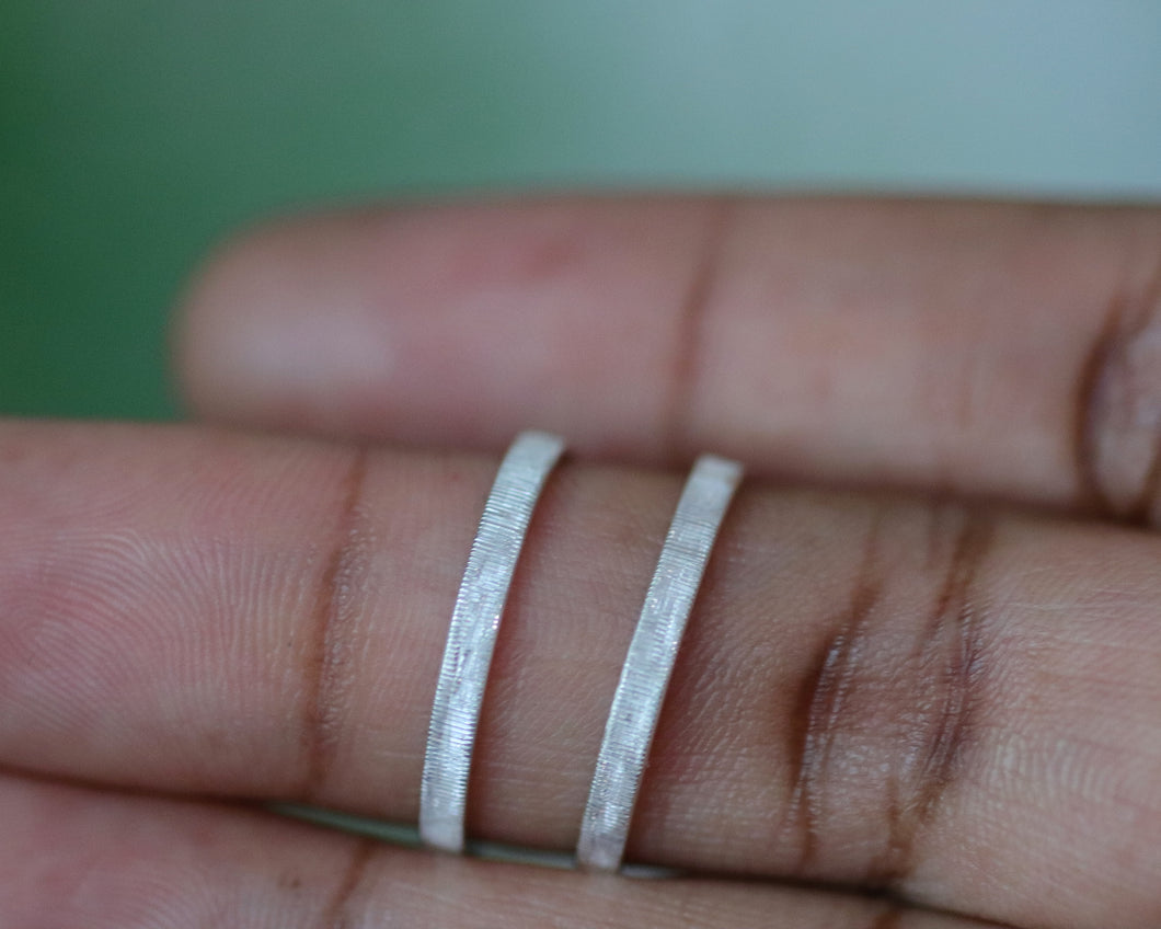 Sterling Silver Engraved Lines Ring